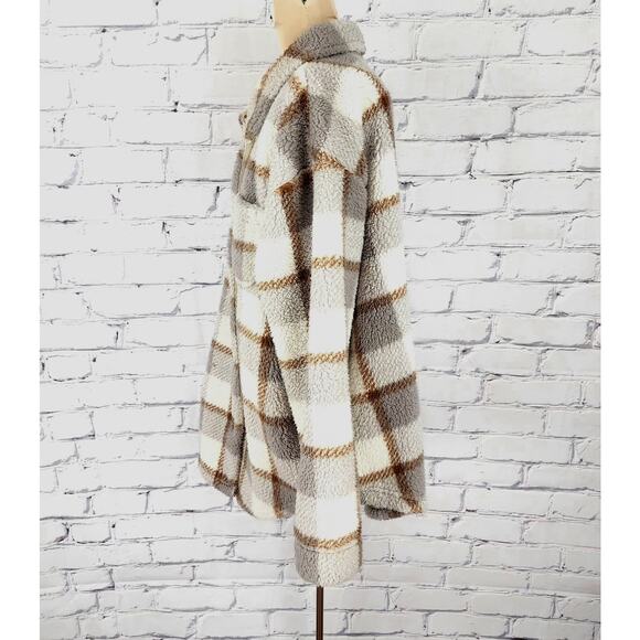 Koolaburra by UGG Shacket Womens M Jacket Brushed Back Sherpa Cozycore cabincore - Picture 3 of 11